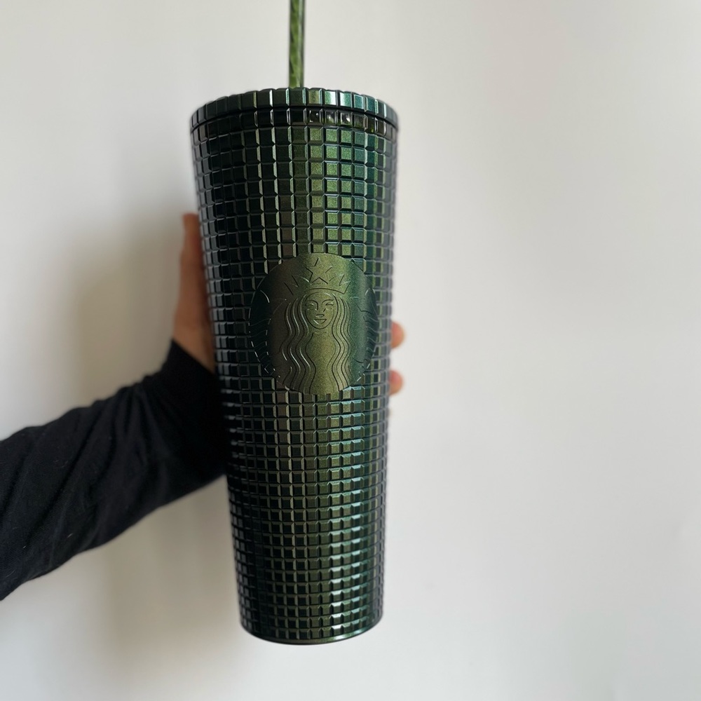 Starbucks green grid tumbler